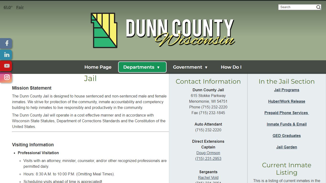 Dunn County Jail - Dunn County, WI