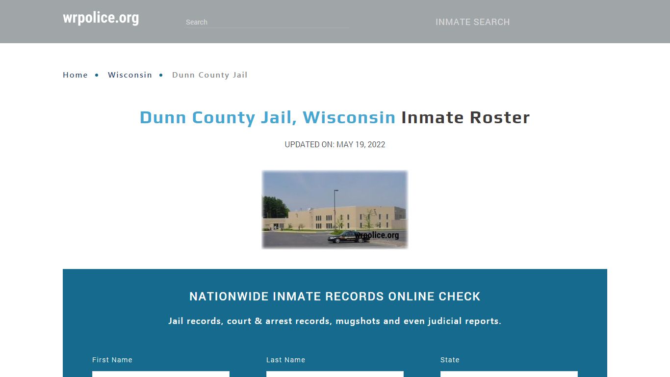 Dunn County Jail, Wisconsin - Inmate Locator
