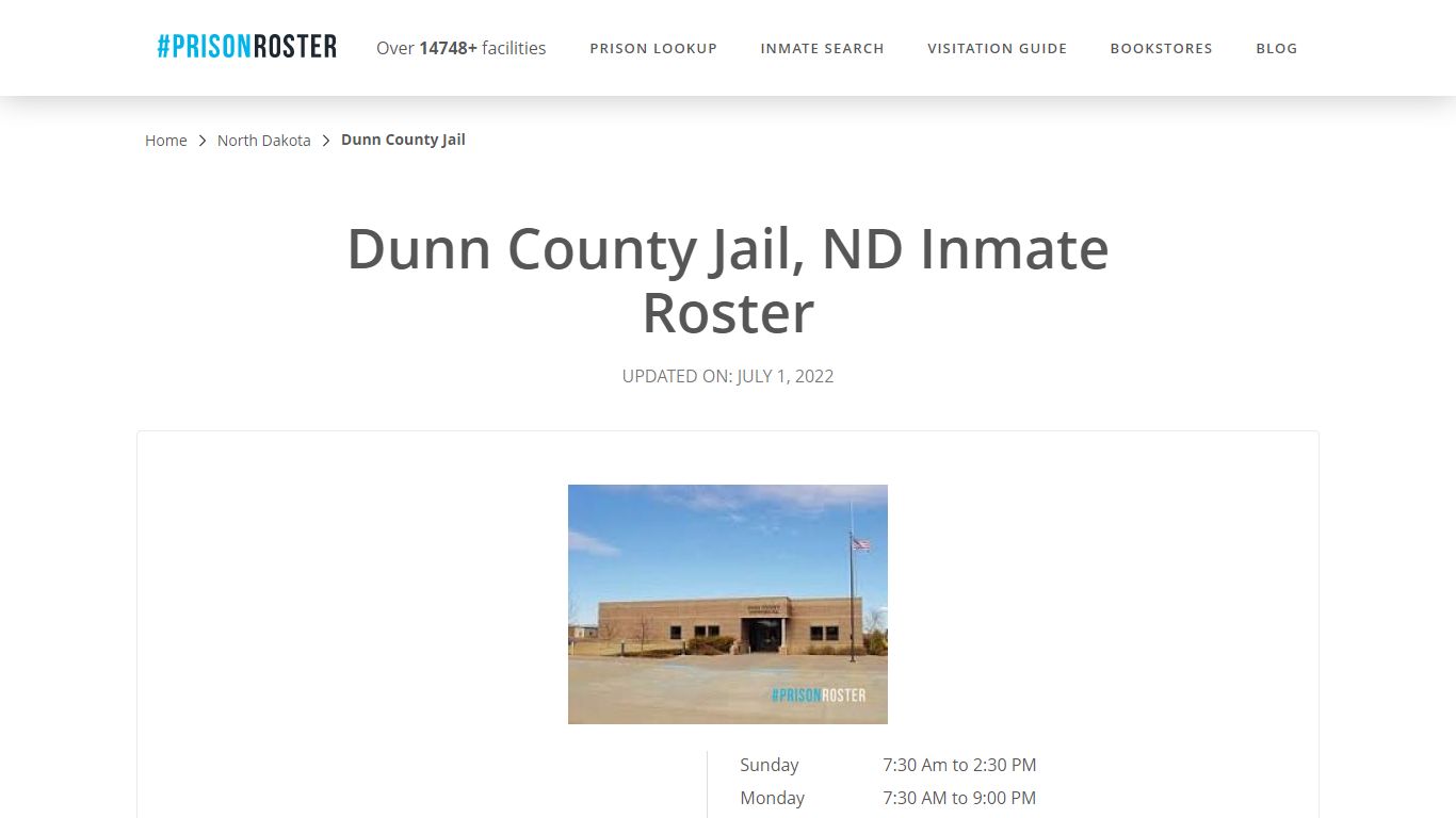 Dunn County Jail, ND Inmate Roster