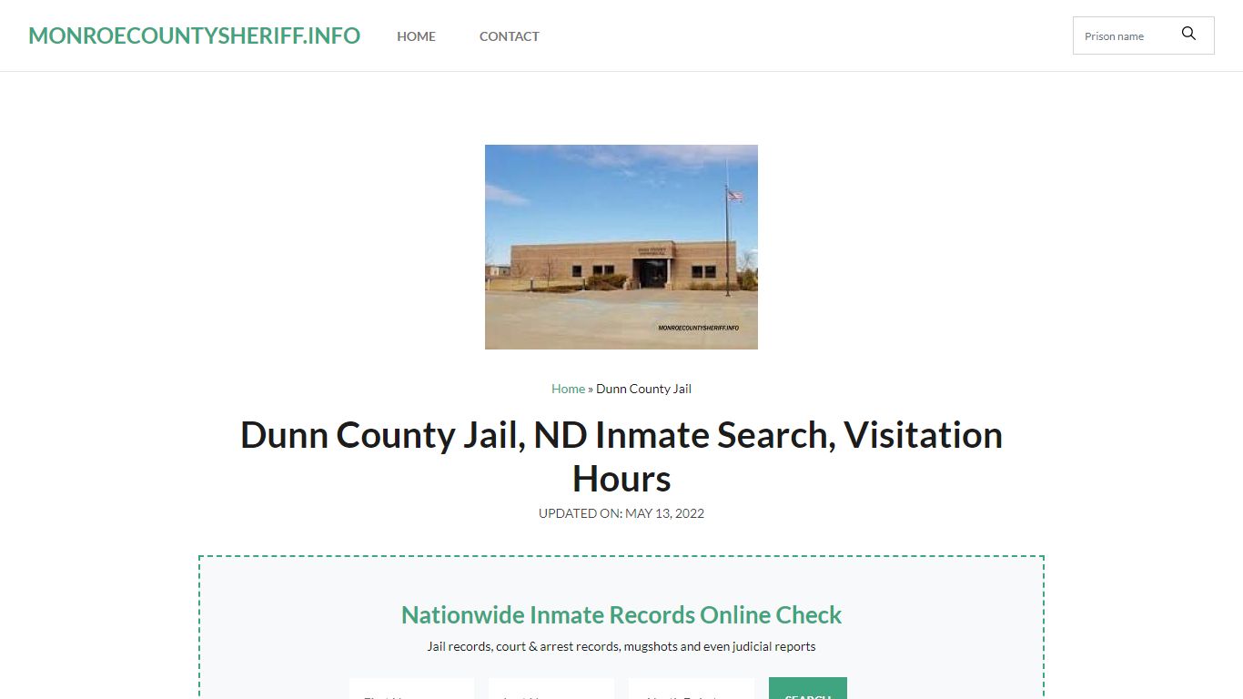 Dunn County Jail, ND Inmate Search, Visitation Hours